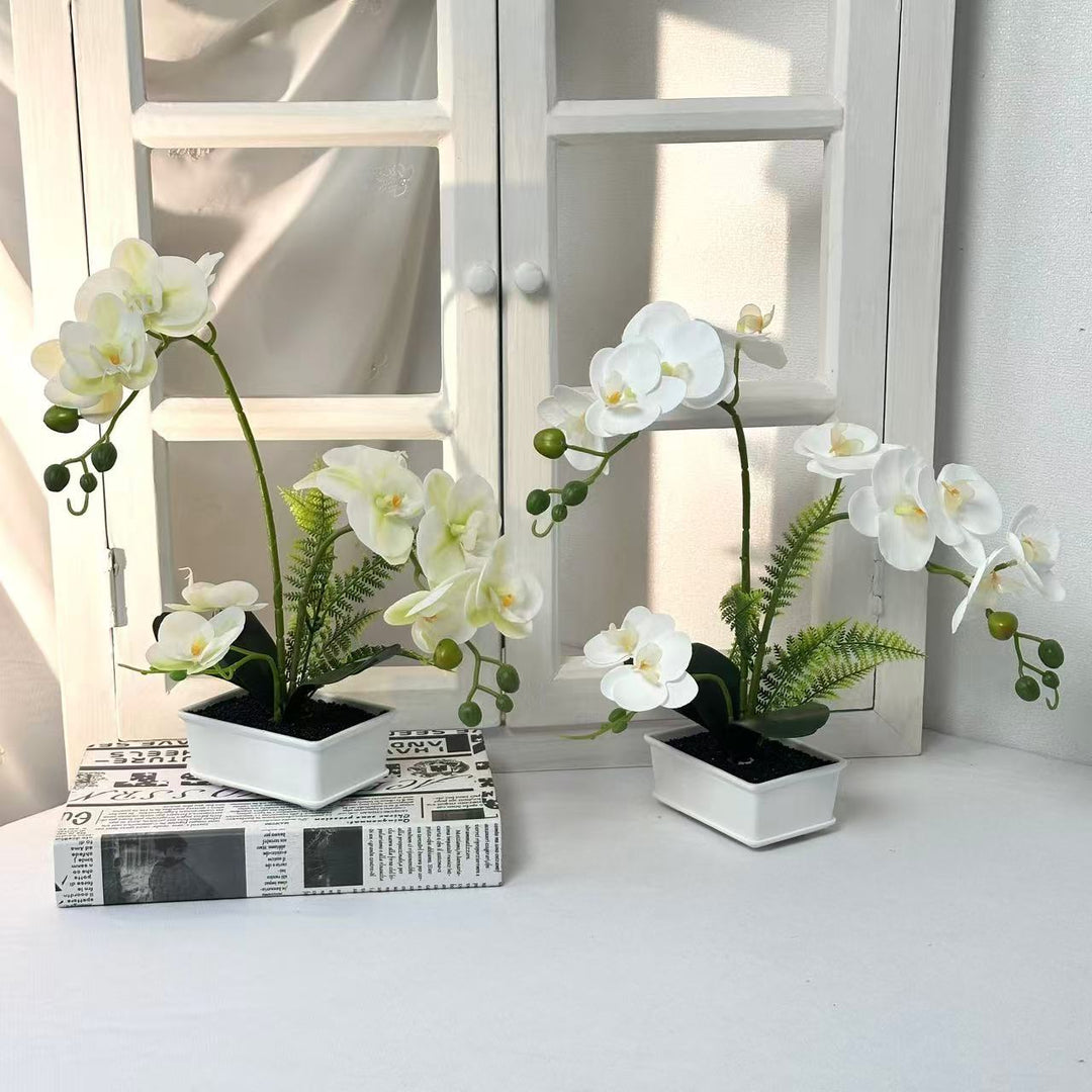 Elegant Artificial Orchid Arrangement for Indoor Home Decor