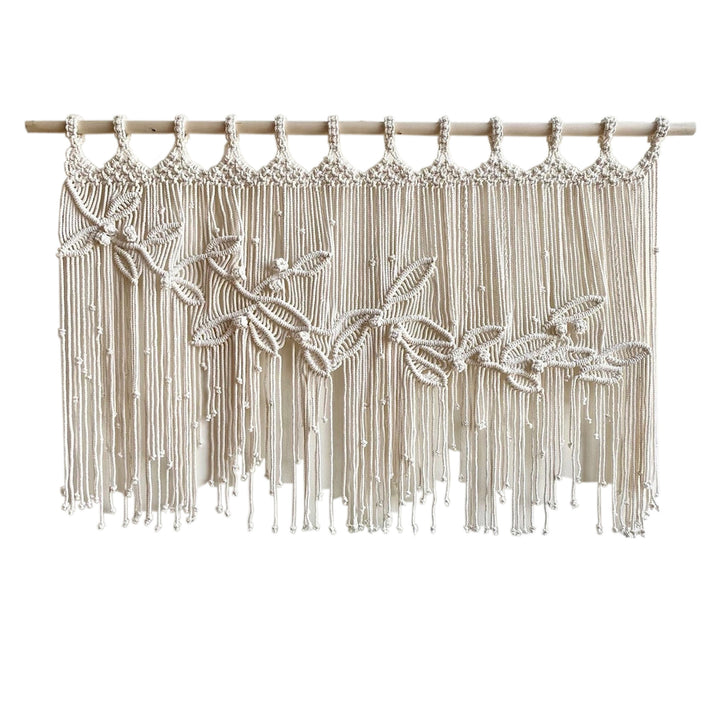 Macrame Leaf Wall Tapestry with Decorative Fringes Kalsten
