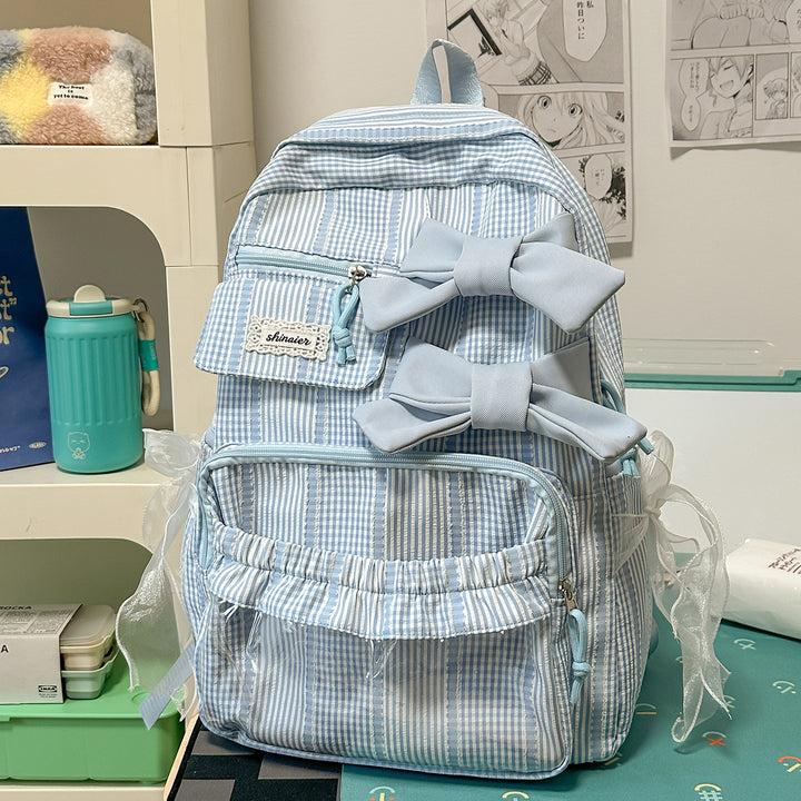 Decorative Bow-Embellished School Backpack Kalsten