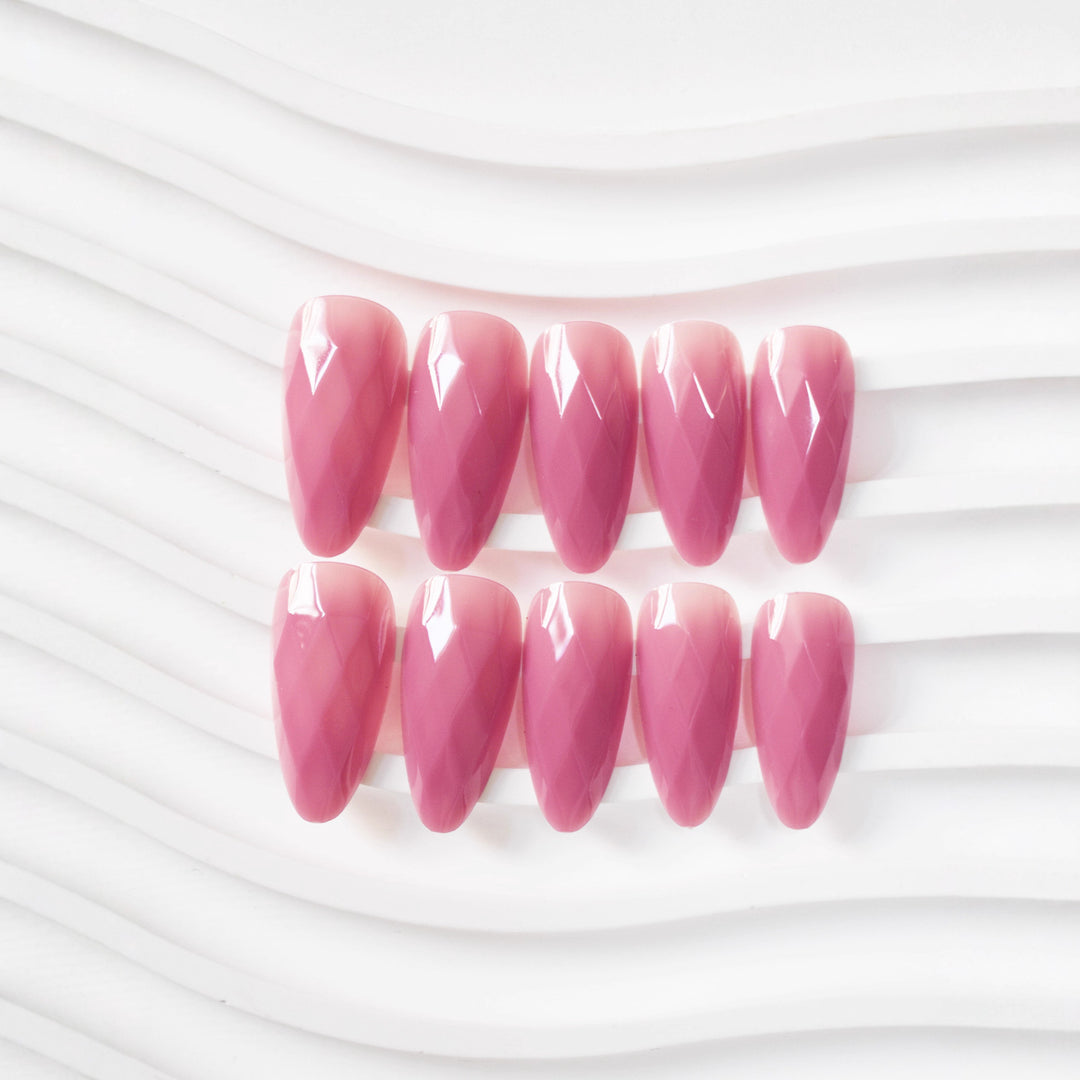 Premium Glossy Diamond-Shaped Press-On Nails Kalsten