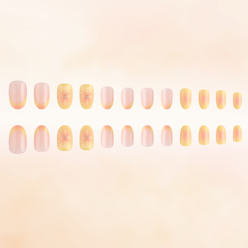 Floral Accent Press-On Nails Kalsten