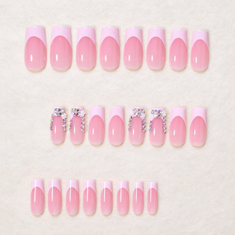 Elegant Floral Accent Press-On Nail Art Set Kalsten