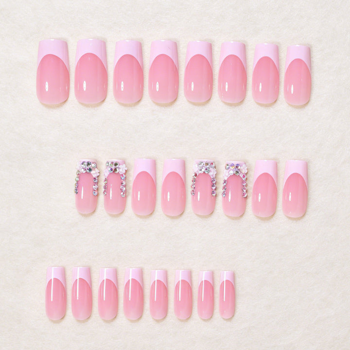 Elegant Floral Accent Press-On Nail Art Set Kalsten