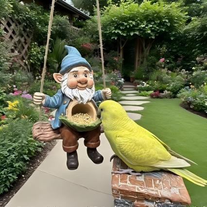 Garden gnome on swing Kalsten