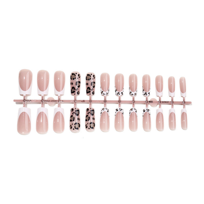 Artificial nail set with elegant flower and leopard design Kalsten