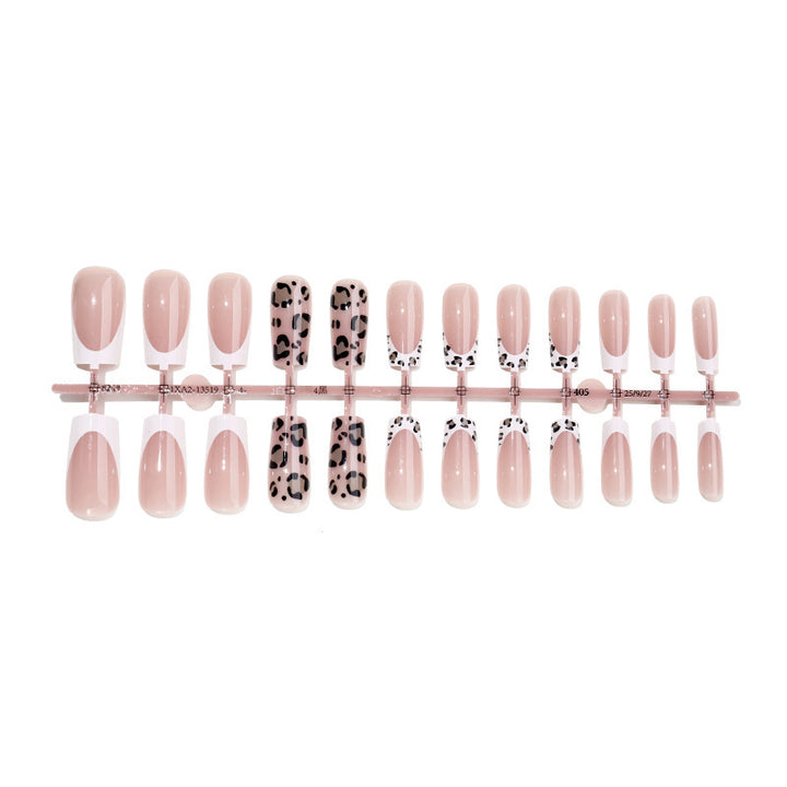 Artificial nail set with elegant flower and leopard design Kalsten