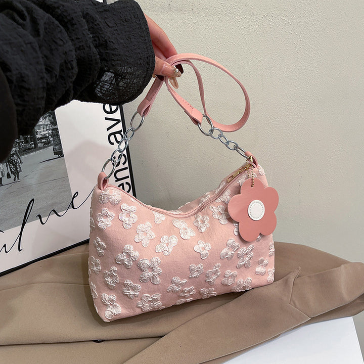 WoStylish Hobo Handbag with Floral Charm Kalsten