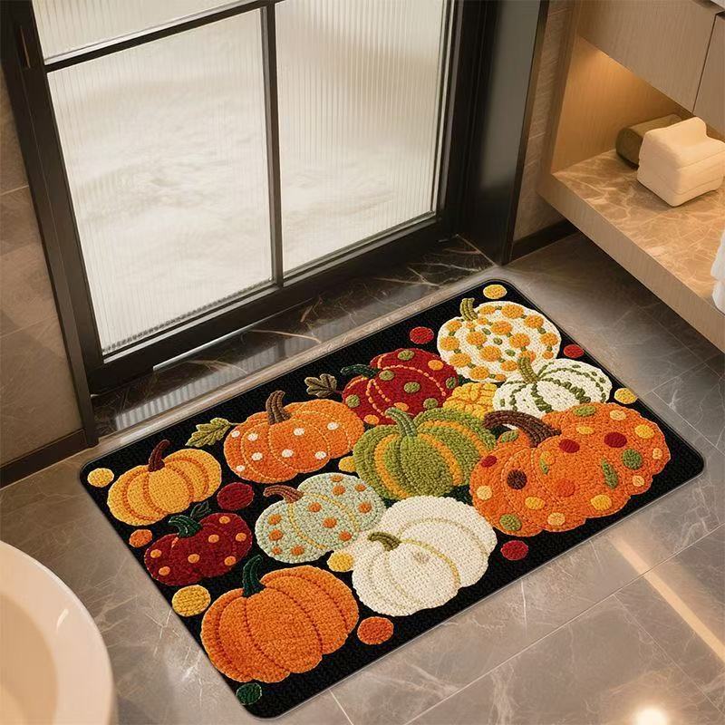 Pumpkin-Themed Bath Mat Kalsten