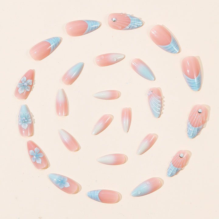 Floral Sculpted Acrylic Nail Art Extensions Kalsten