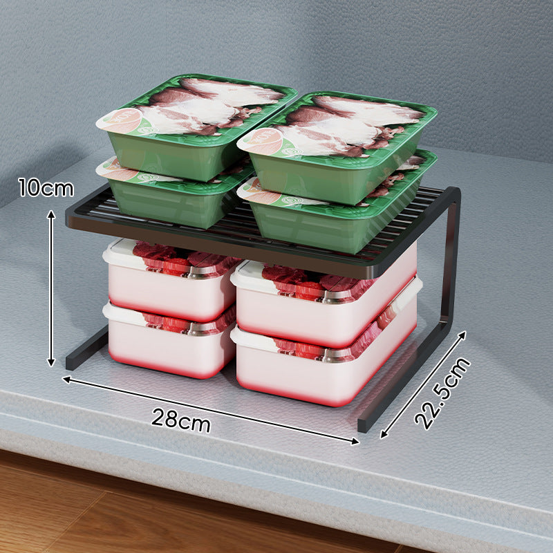 Compact Three Tier Slatted Metal Countertop Pantry Organizer