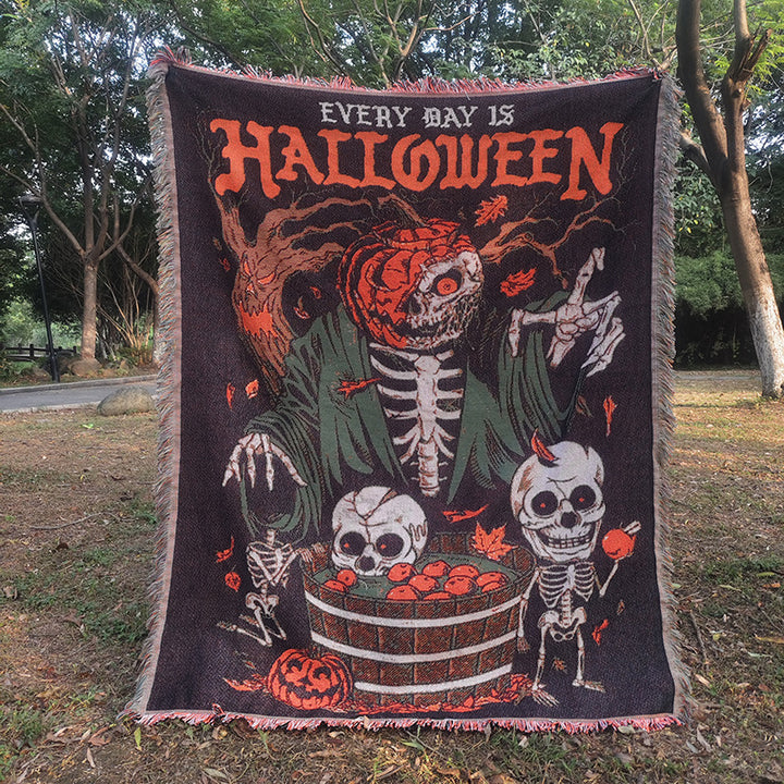 Halloween-Themed Tapestry Blanket