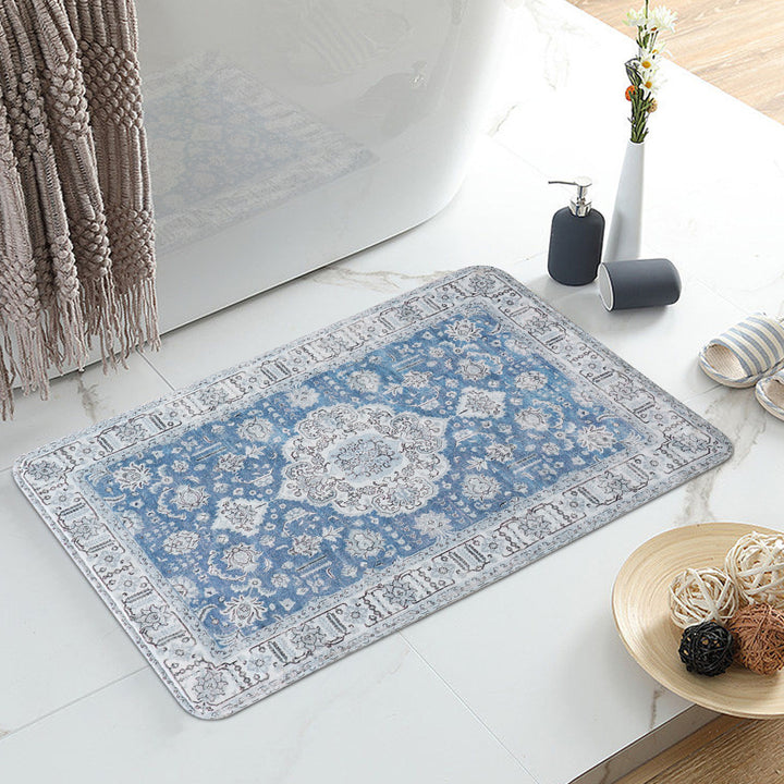 Vintage-inspired runner rug for hallway and kitchen with medallion pattern and non-slip backing Kalsten