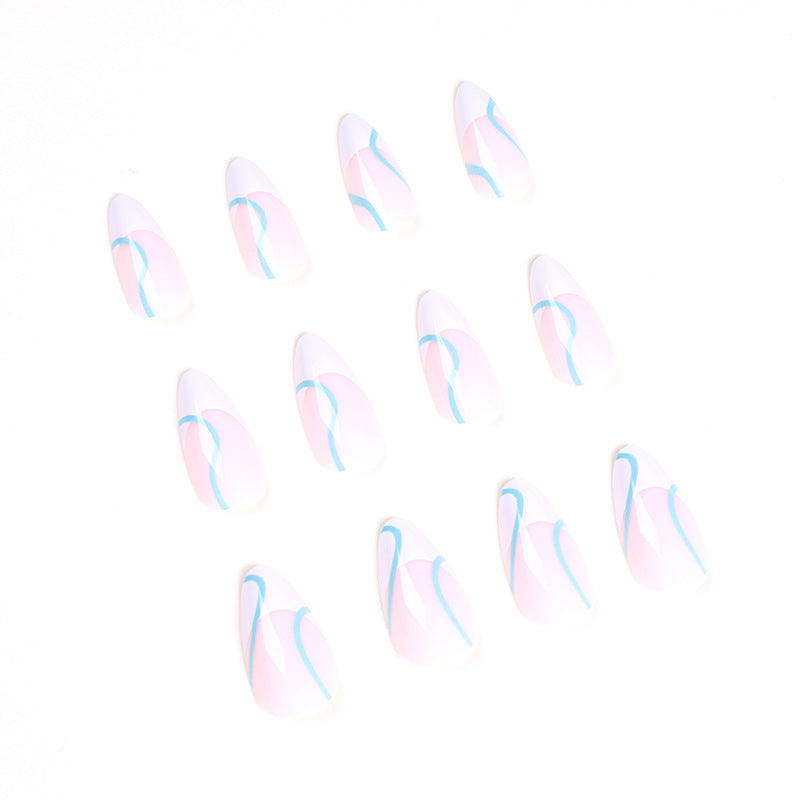 Artful Nail Extensions in an Elegant Design with Colorful Accents Kalsten