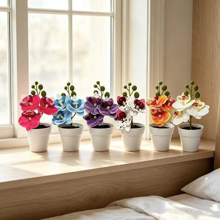 Lifelike Floral Orchid Arrangement for Home Decor