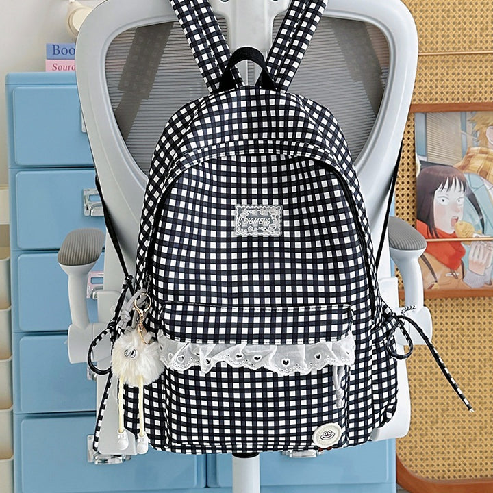 Cute Gingham Print Backpack Kalsten