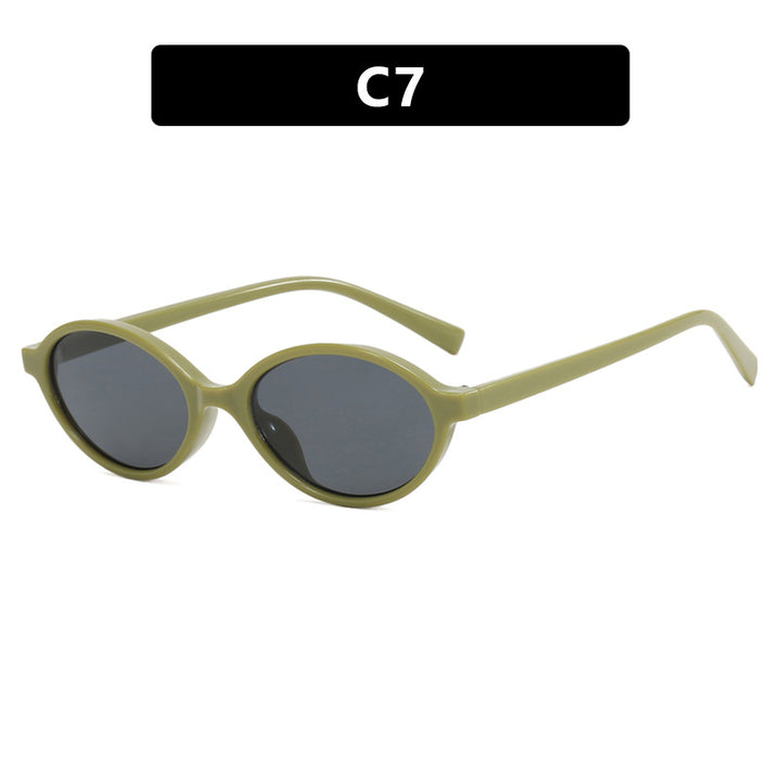 Women's fashionable oval sunglasses with curved frame and UV protection Kalsten