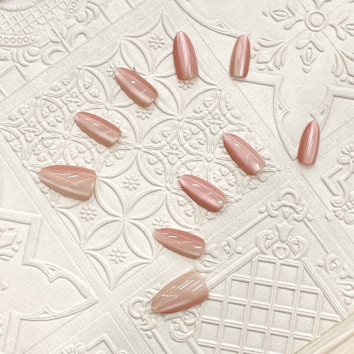 Glossy Almond-Shaped Press-On Nail Set Kalsten 1787225130