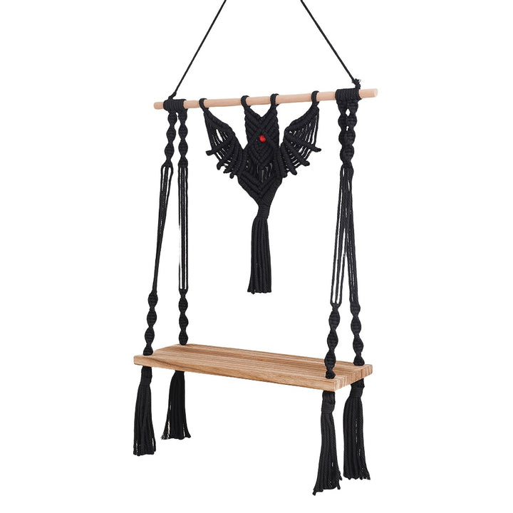 Macramé Wall Hanging Shelf with Bohemian Design Kalsten