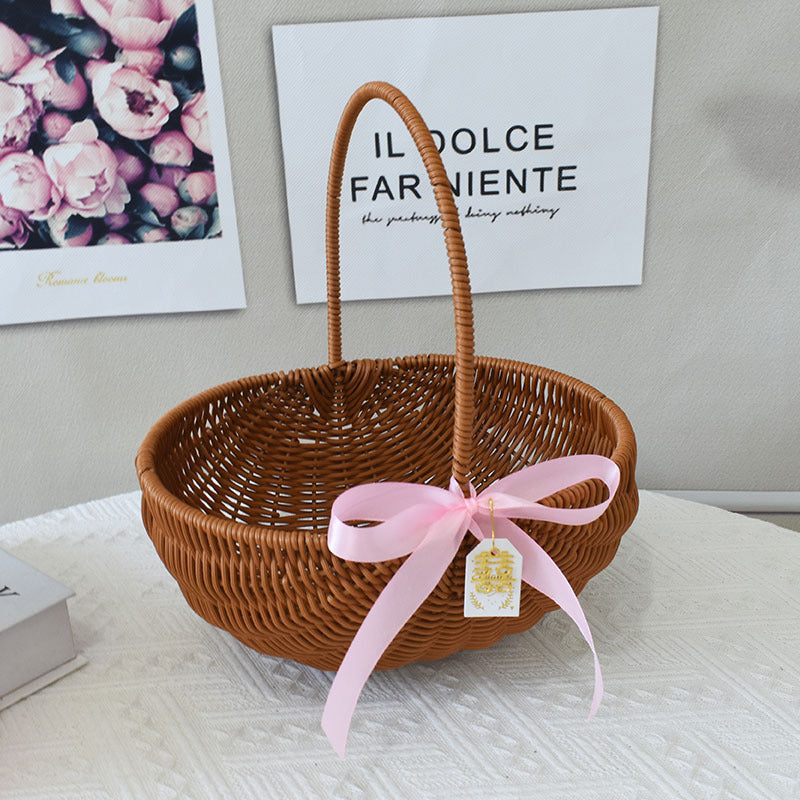 Chic Woven Handbag with Pearl Accent Kalsten