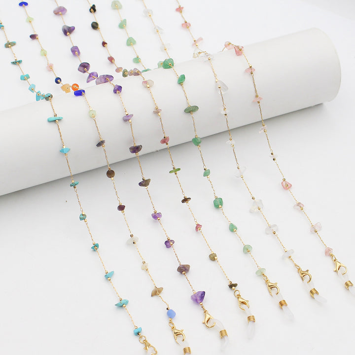 Elegant Crystal-Embellished Eyewear Chain Kalsten