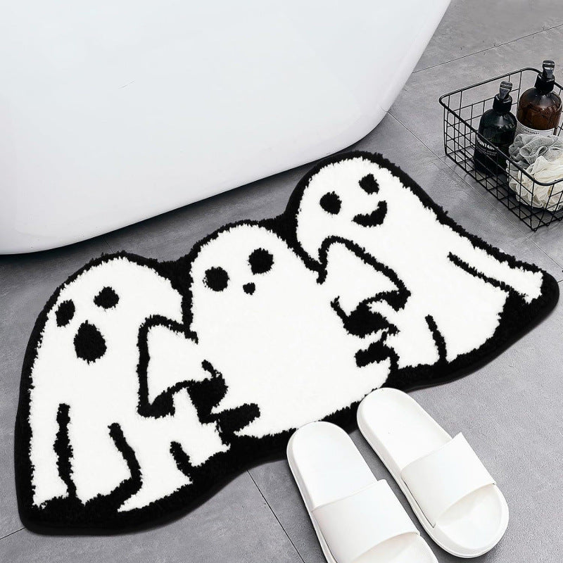 Playful Ghost-Themed Bath Mat