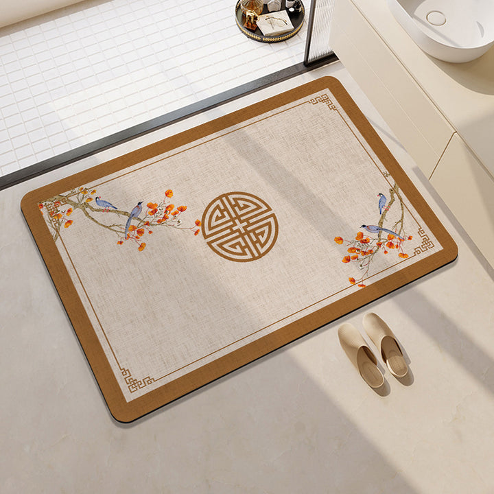 Artistic Floral Bath Mat Kalsten