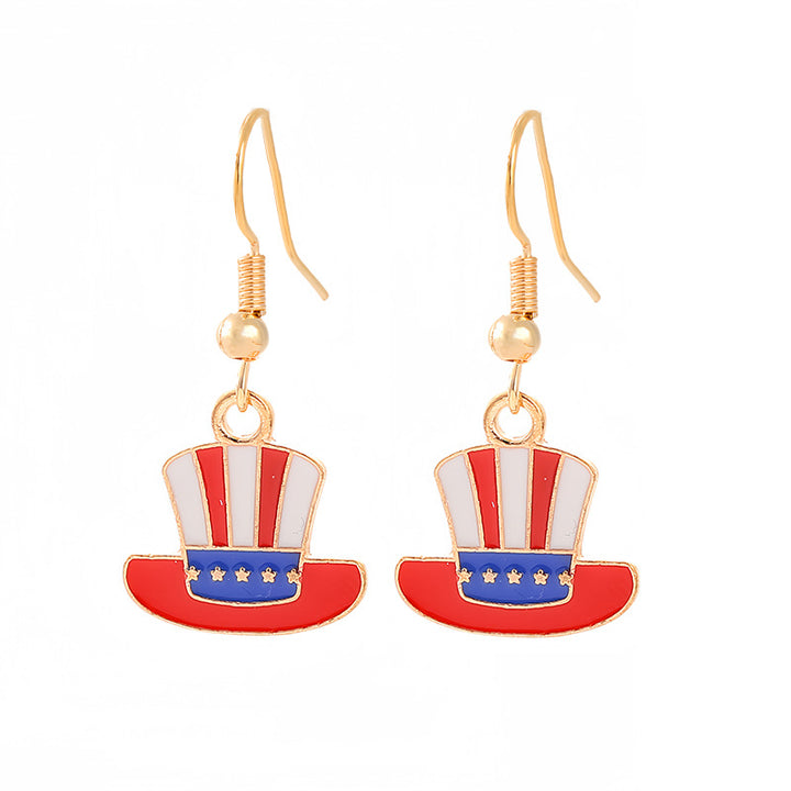 Women's nan patriotic horseshoe enamel dangle earrings with star-accented design and fishhook findings Kalsten