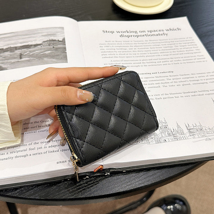 Quilted Zippered Compact Wallet