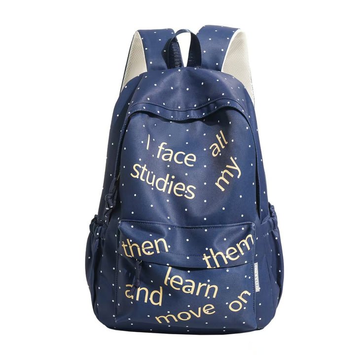 Backpack with Modern Lettering and Stylish Dots Kalsten