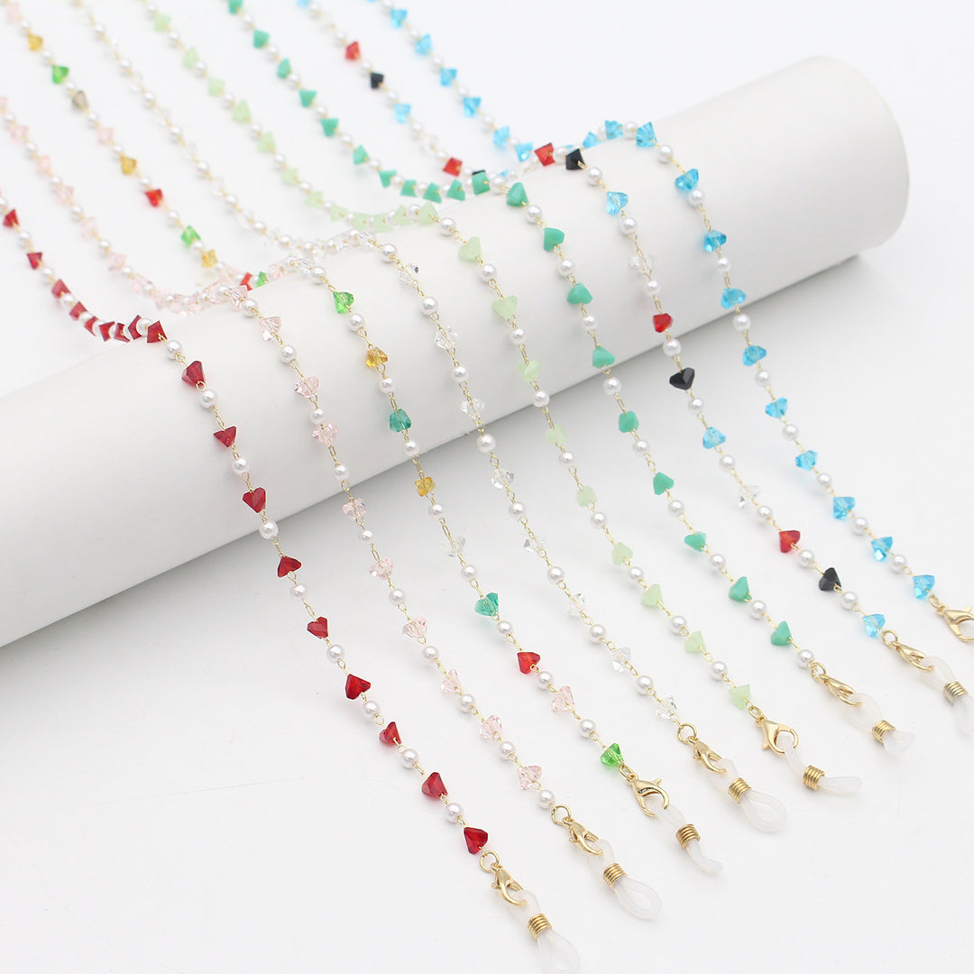 Stylish Pearl and Crystal Eyewear Chain Kalsten