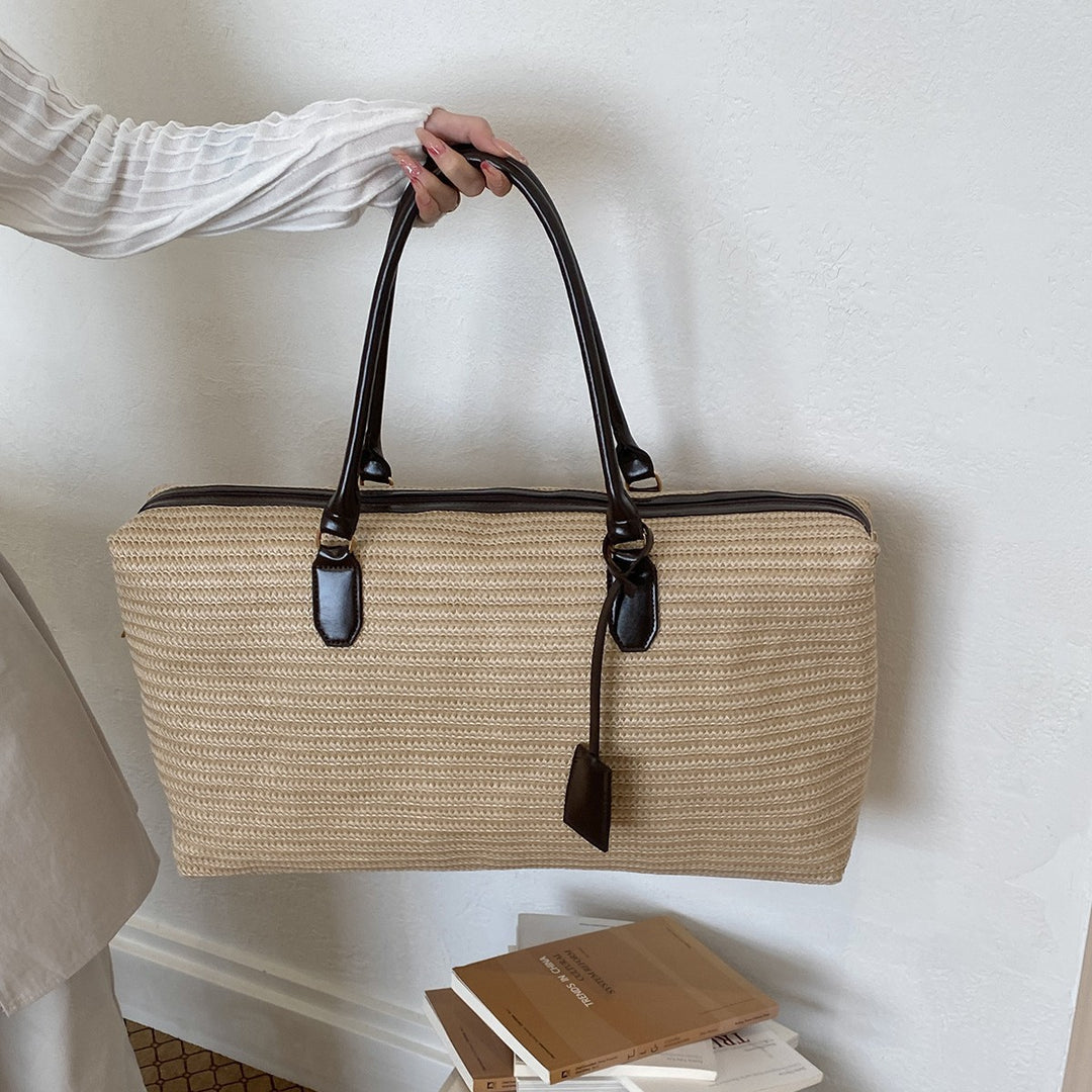 Spacious Woven Weekend Travel Tote Kalsten