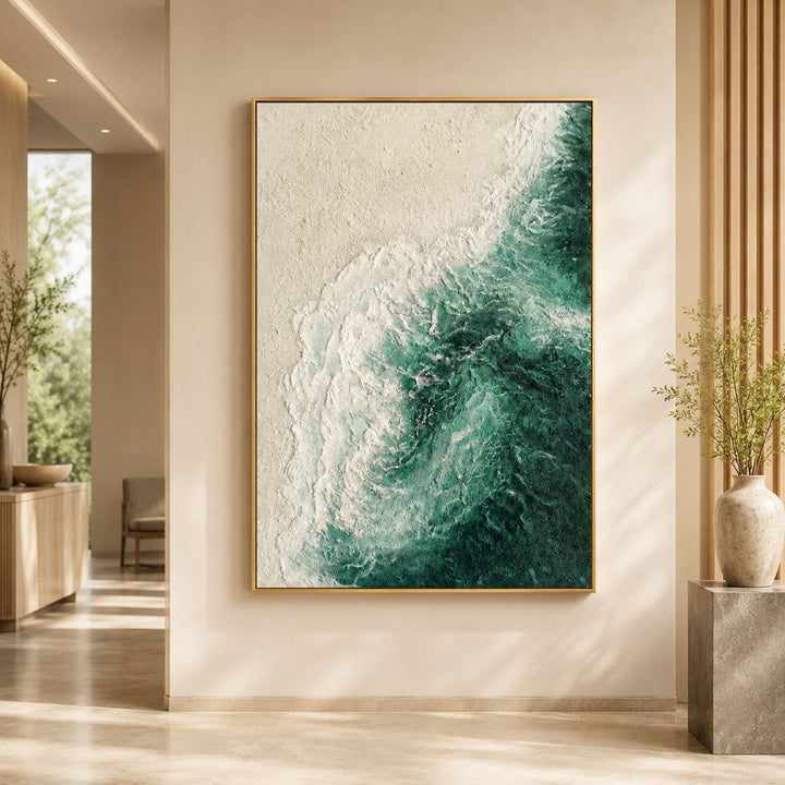 Coastal Wave Textured Canvas Artwork