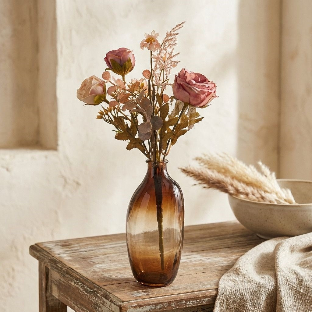 Decorative Glass Bottle with Lace Detail