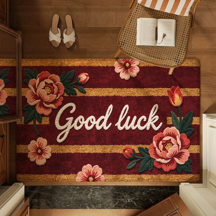 Floral Motivational Entry Mat