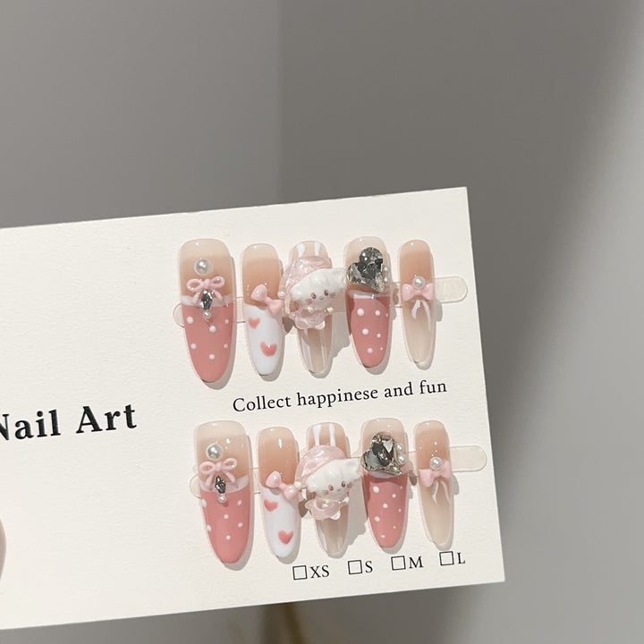Decorative 3D Cartoon-Themed Press-On Nail Set