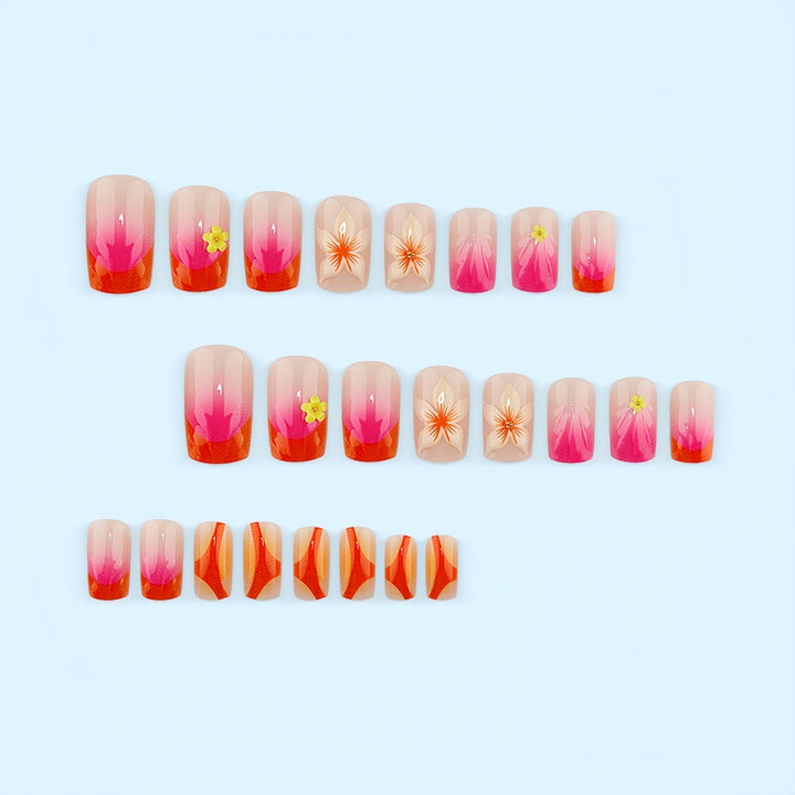 Creative Nail Art Set with Floral and Ombre Designs Kalsten