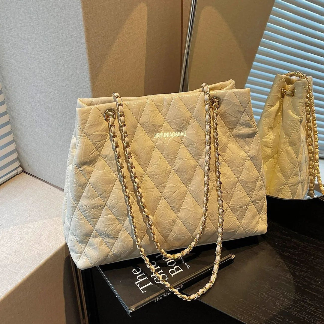 Quilted Chain-Detail Tote Bag Kalsten
