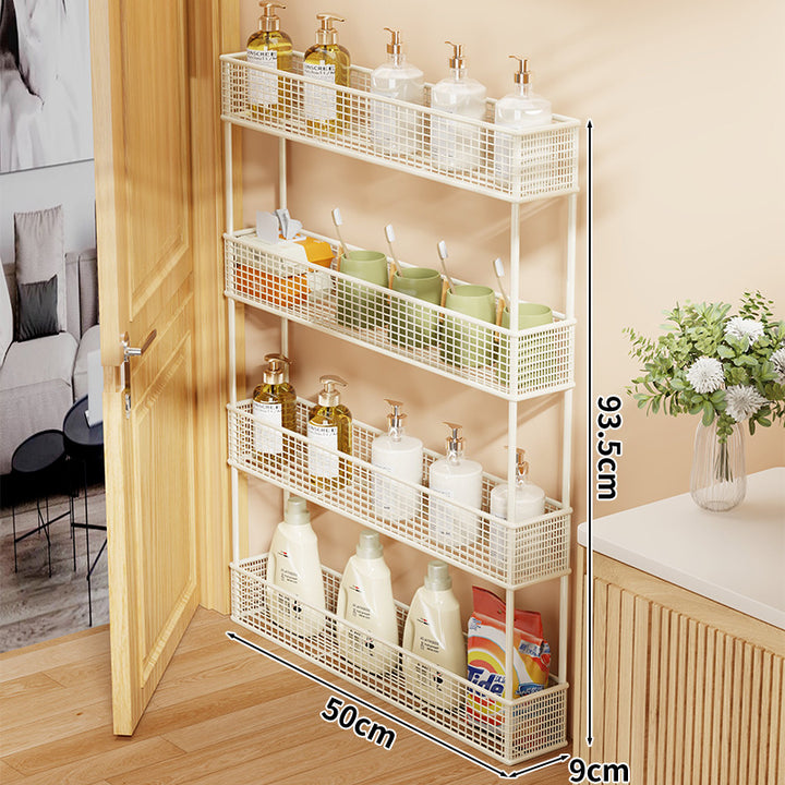 Slim Narrow Pull-Out Mesh Storage Organizer for Cabinet and Door Gap