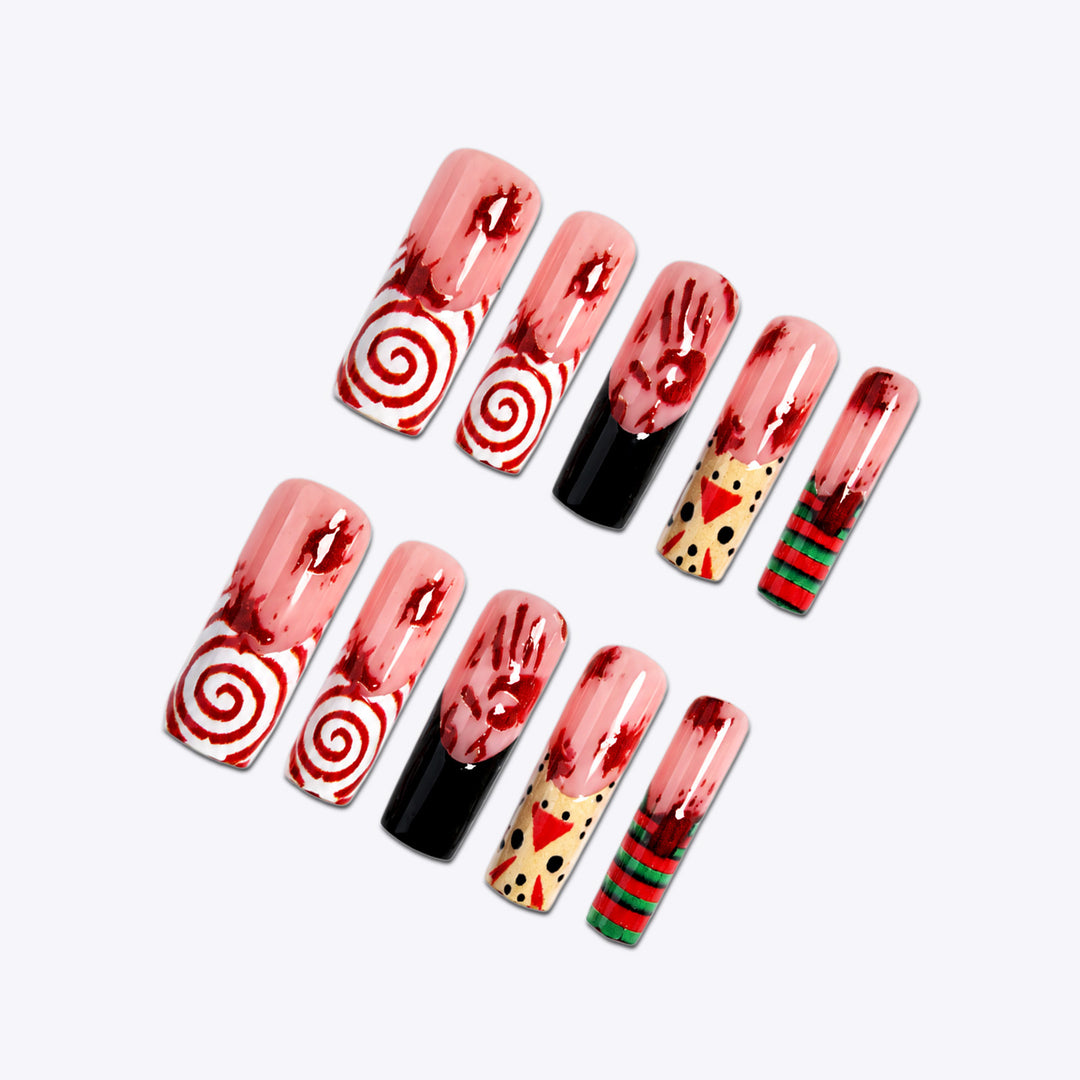 Creative nail art set with creepy Halloween design Kalsten