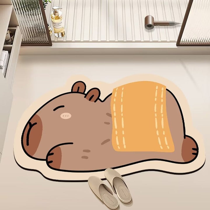 Playful Cartoon Design Bath Mat