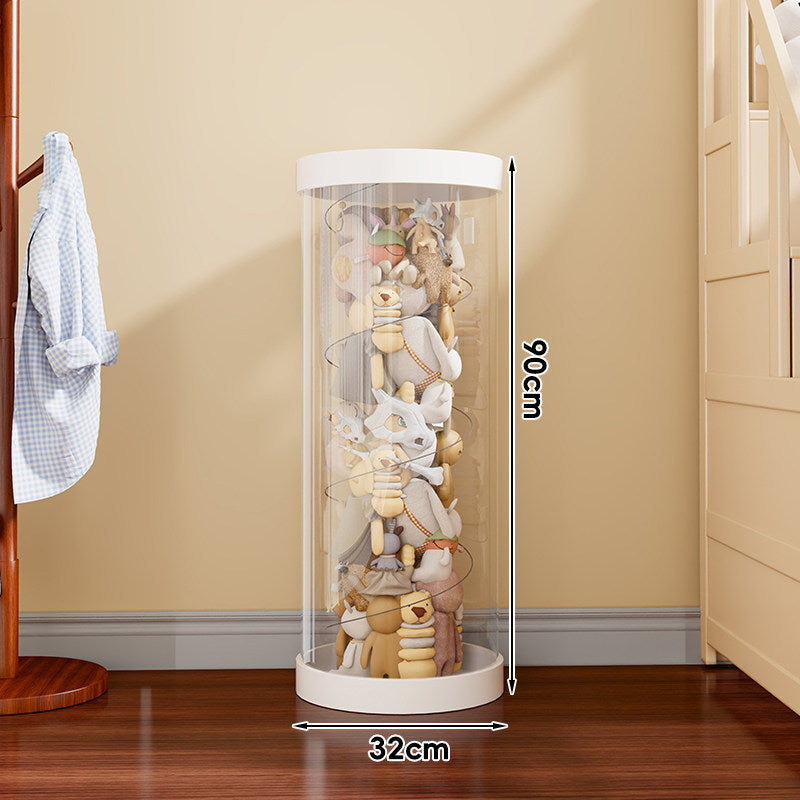 Vertical Transparent Plush Toy Storage Cylinder Organizer
