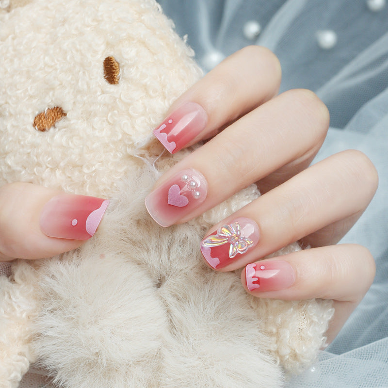 Romantic Heart Design Press-On Nail Set Kalsten