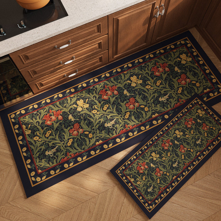 Vintage Tile Pattern Kitchen Mat
