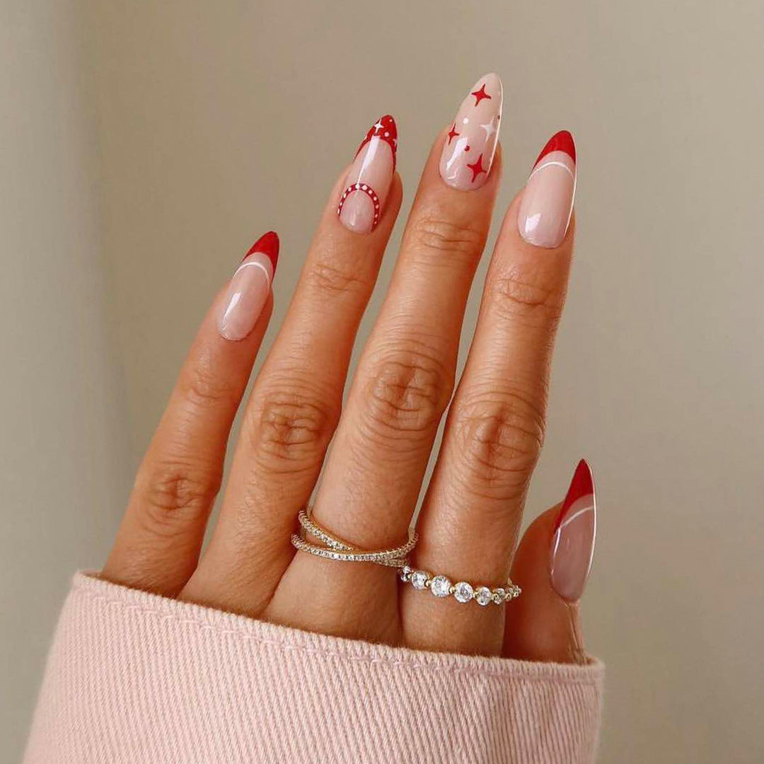 Creative nail art set with glamorous accents and varying designs Kalsten
