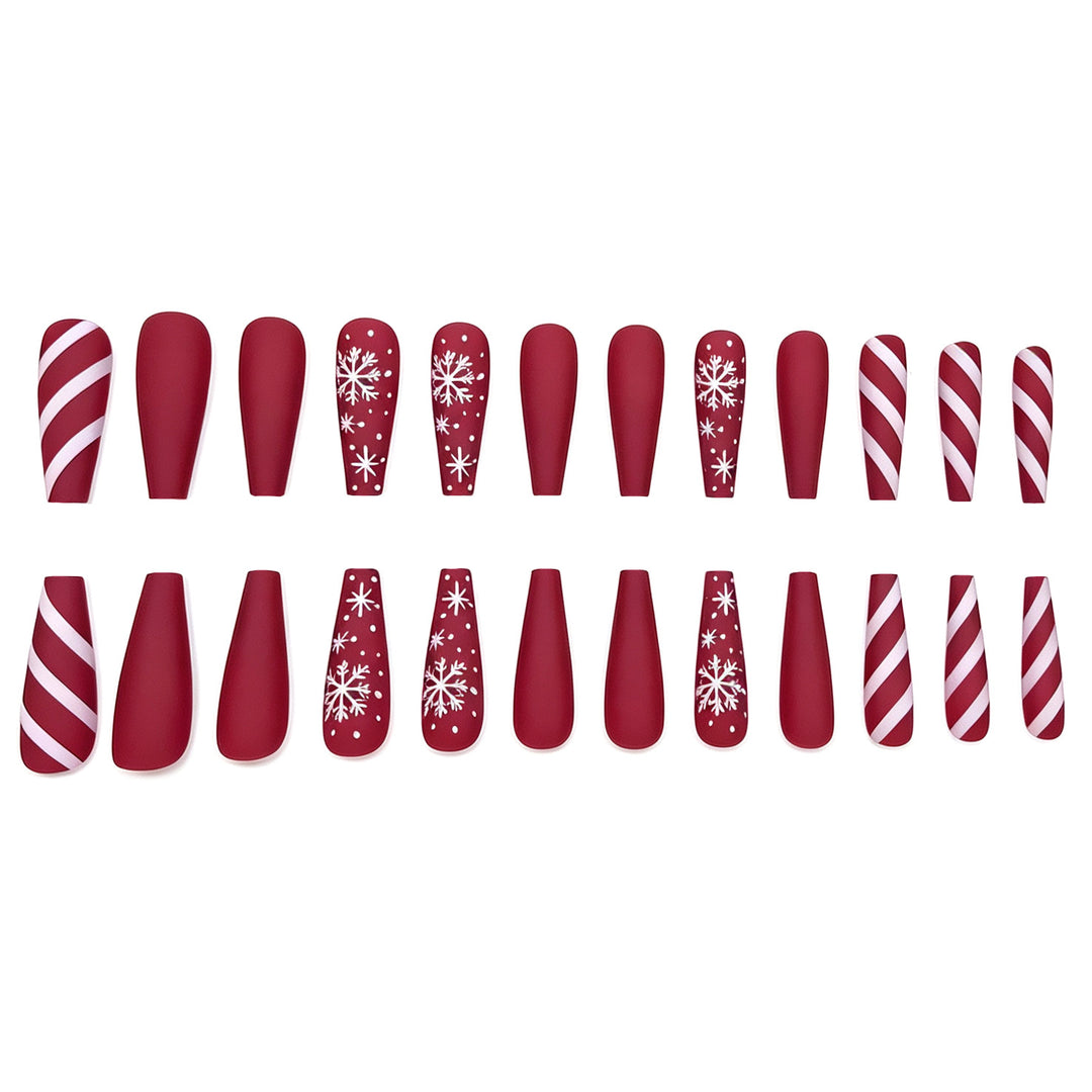 Festive Matte Acrylic Nail Art Kalsten