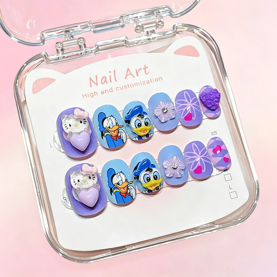 Customized Cartoon-Inspired Press-On Nail Art Set Kalsten