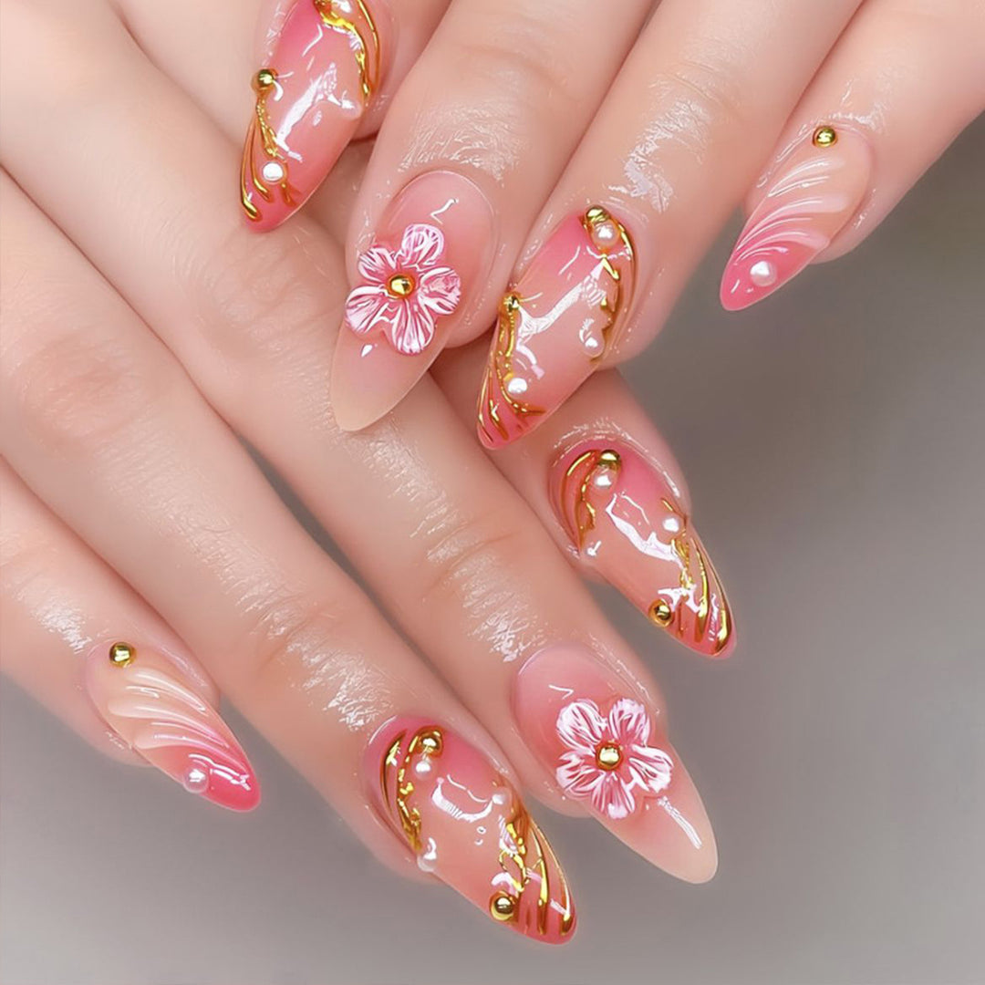 Elegant Floral 3D Nail Art Kalsten
