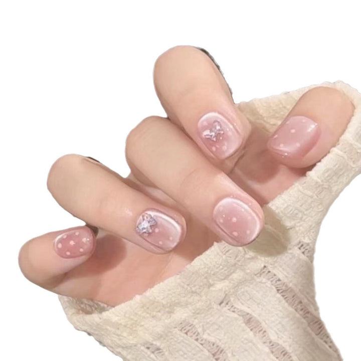 Artistic Floral Press-On Nail Set with Glitter Accents Kalsten