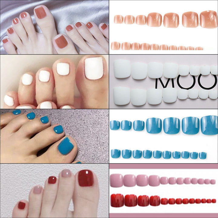 Premium Glossy Press-On Toenail Set Kalsten