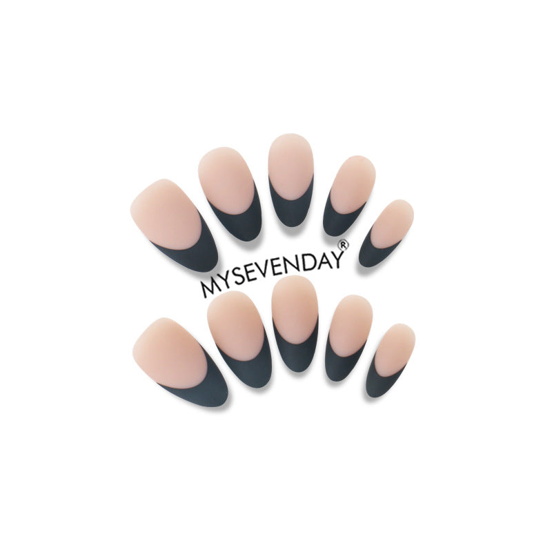 Elegant Press-On Nail Set with Stylish Half-Moon Design Kalsten
